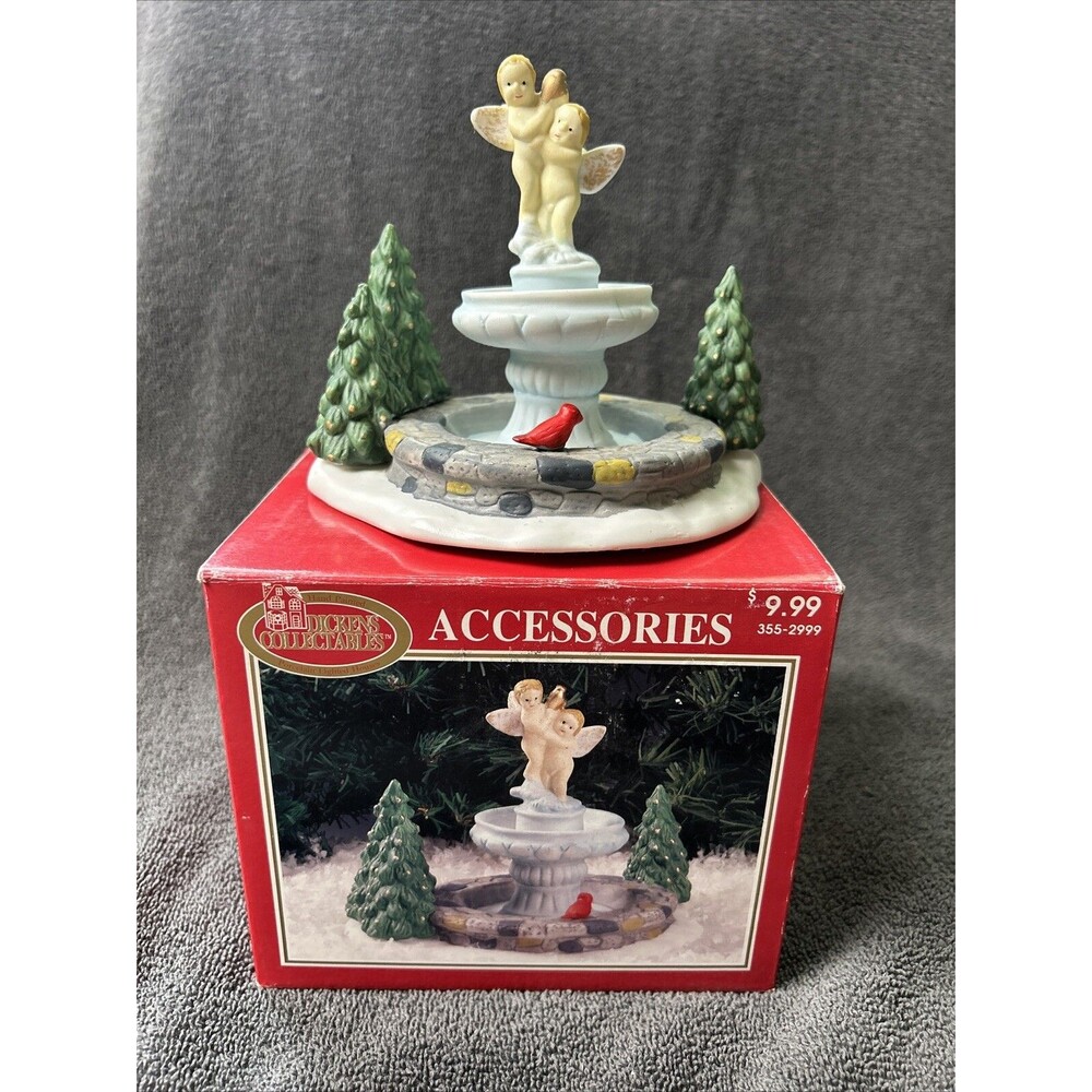 Dickens Collectables Accessories - Fountain w/ Angels Christmas Ceramic 1997